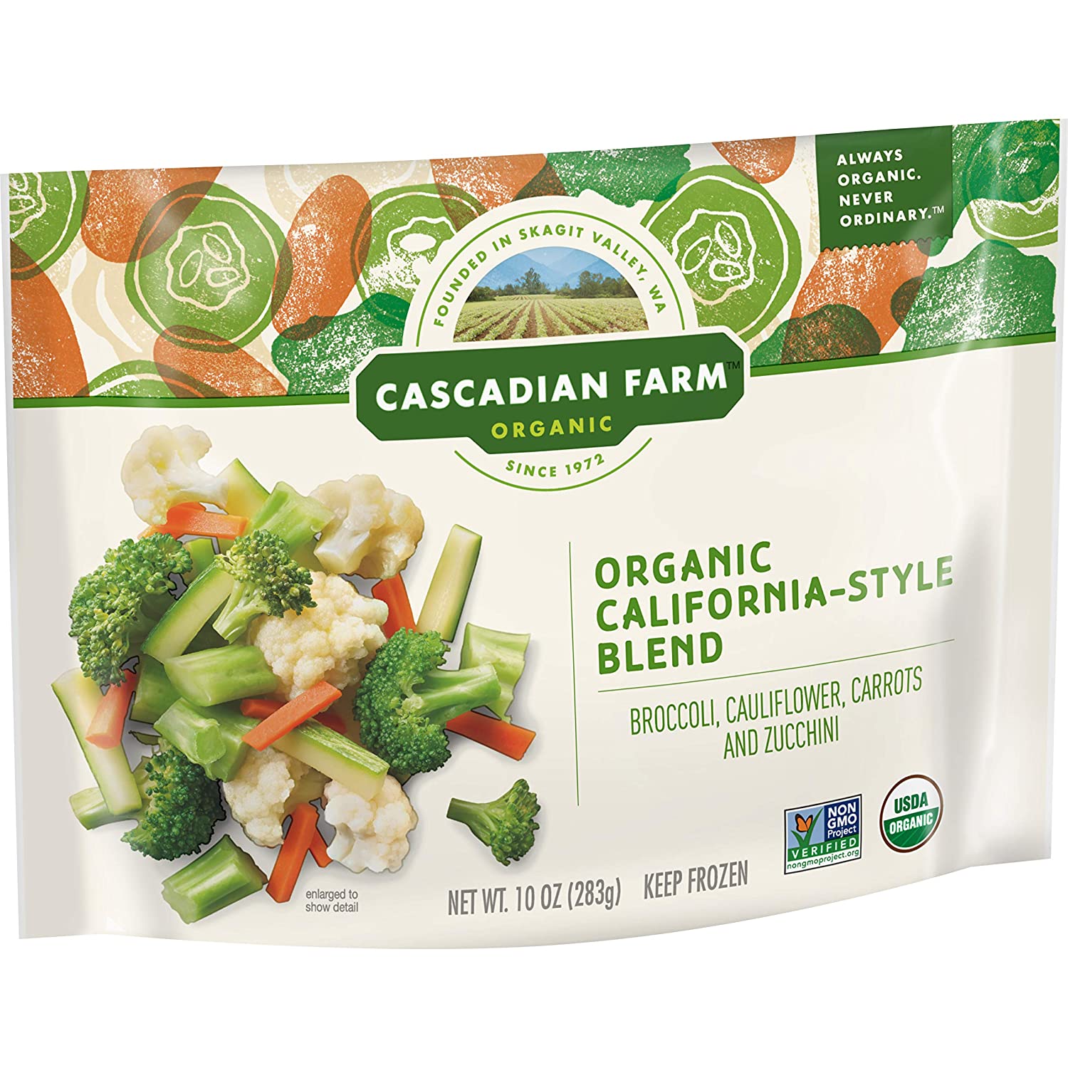 Cascadian Farm Organic California-Style Blend, 10oz Bag (Frozen), Organically Farmed Frozen Vegetables, Non-GMO